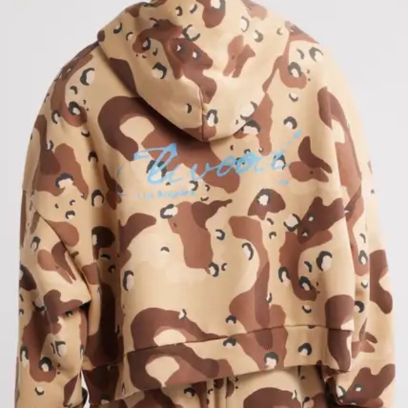 Elwood Rectangle Slouchy Sweatshirt Hoodie::Desert Camo::NWT